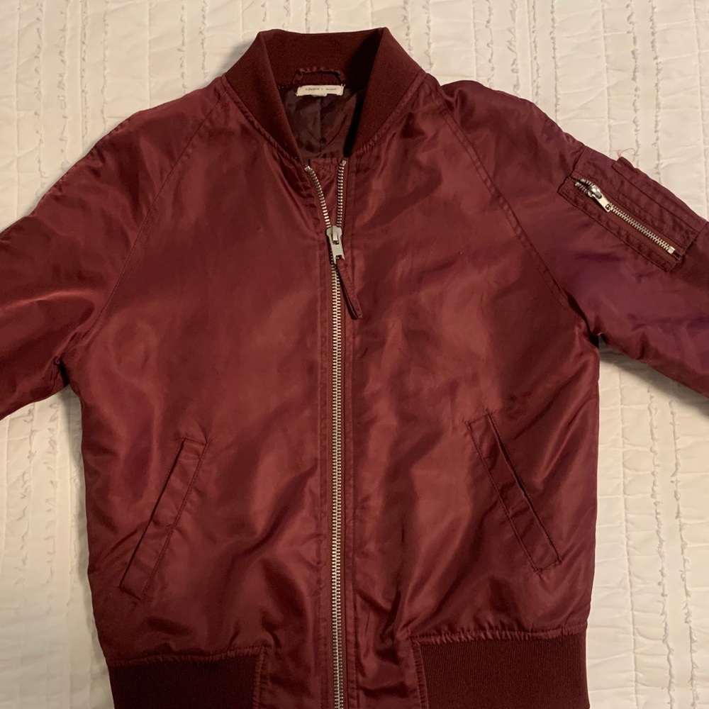 Urban Outfitters Maroon Bomber Jacket